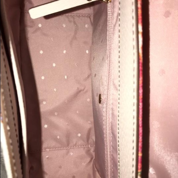 KATE SPADE CREAM LINEN SATCHEL - Picture 5 of 7